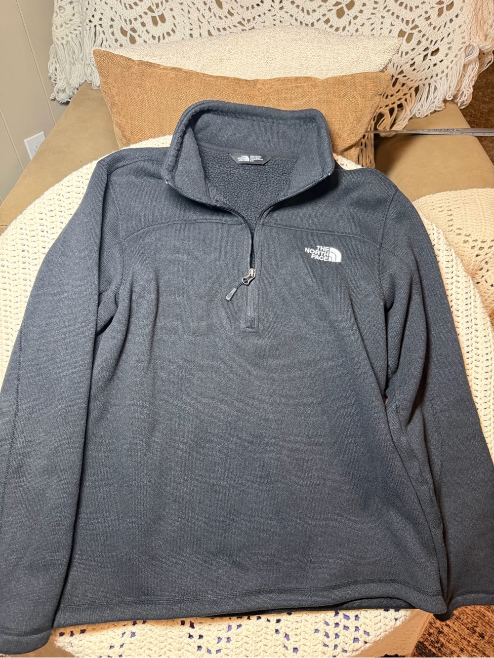 The North Face Men's Charcoal Zip-Up Fleece Pullover